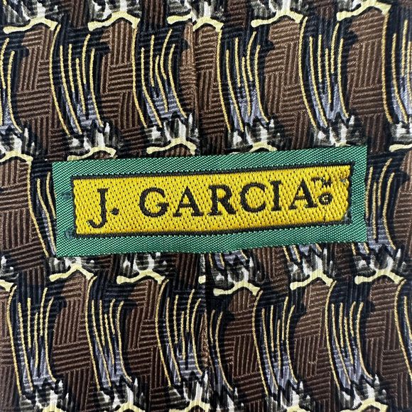 Jerry Garcia Men's Neck Tie 100% Silk Birdland Collection 14 Gold Black J.Garcia - Picture 6 of 11